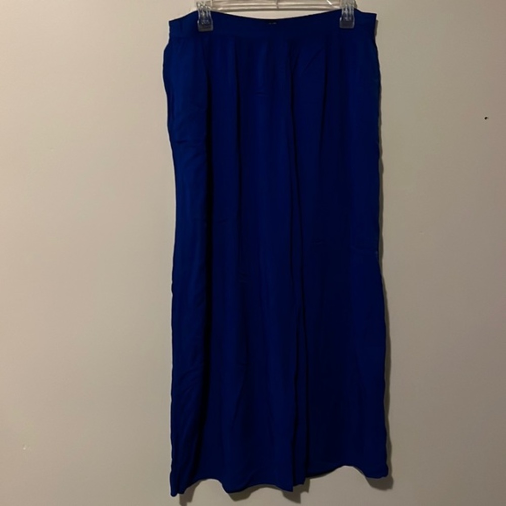 MNG by Mango Basics Bright Blue Wide Leg Pants w/ Stretch Waistband